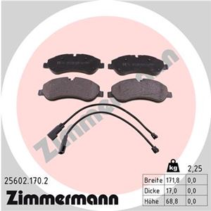 Zestaw klocków hamulcowych, hamulce tarczowe - ZIMMERMANN 25602.170.2
